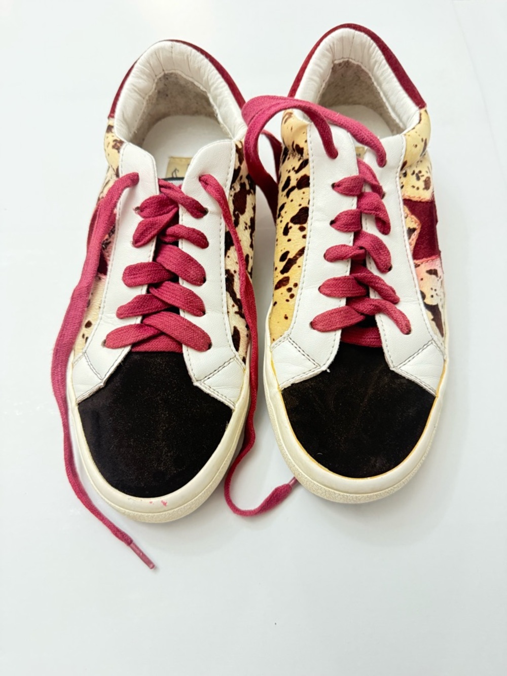 Vintage Havana Women's Mixed-Print Sneakers with Pink Laces
